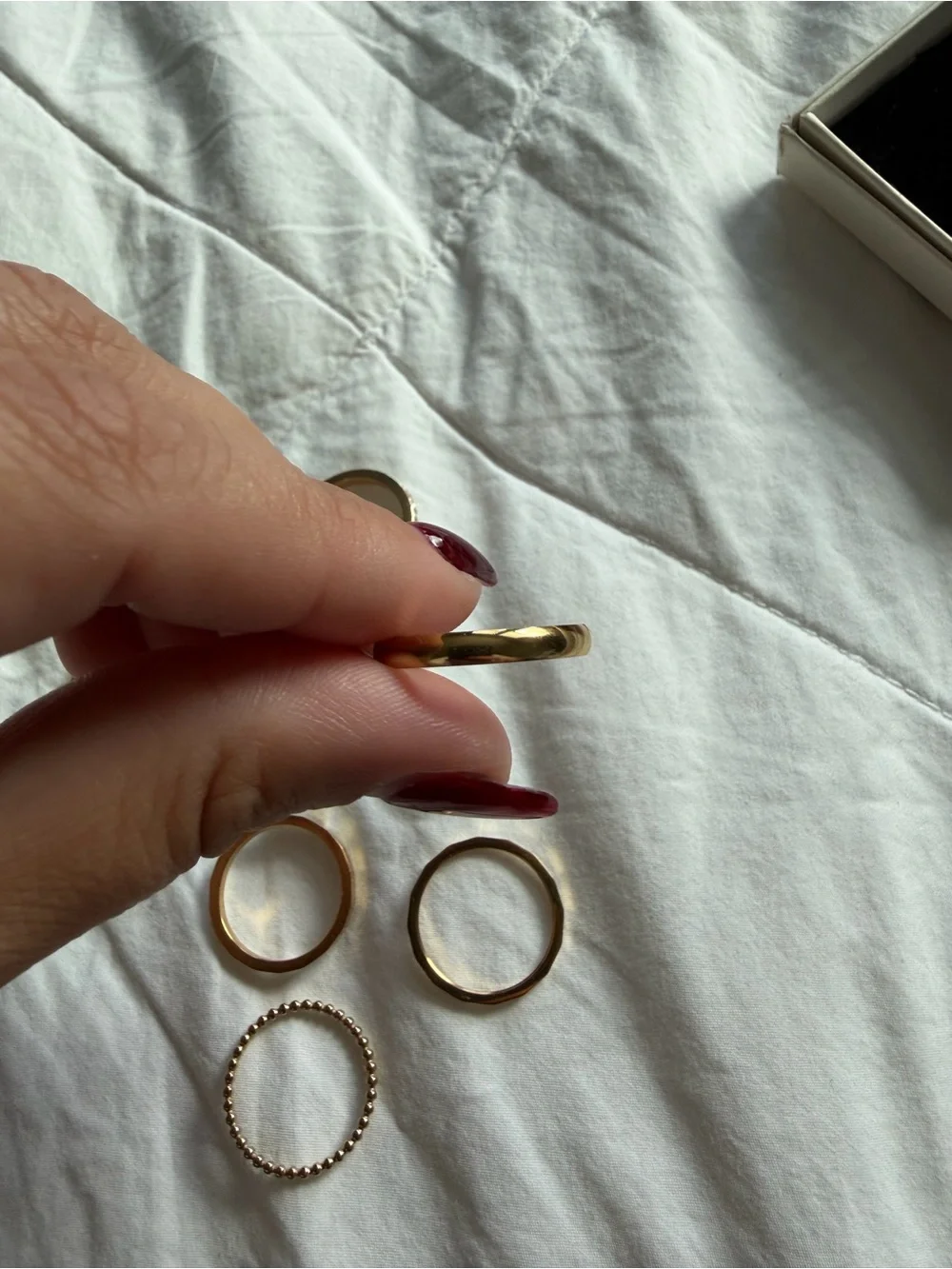 Gold Tone Mixed Stackable Women's Ring Set